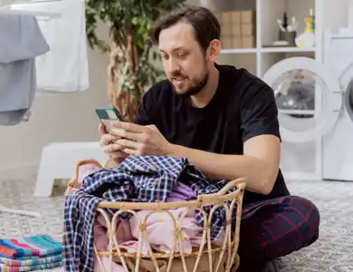 Man Ordering Laundry Services 1200X1200
